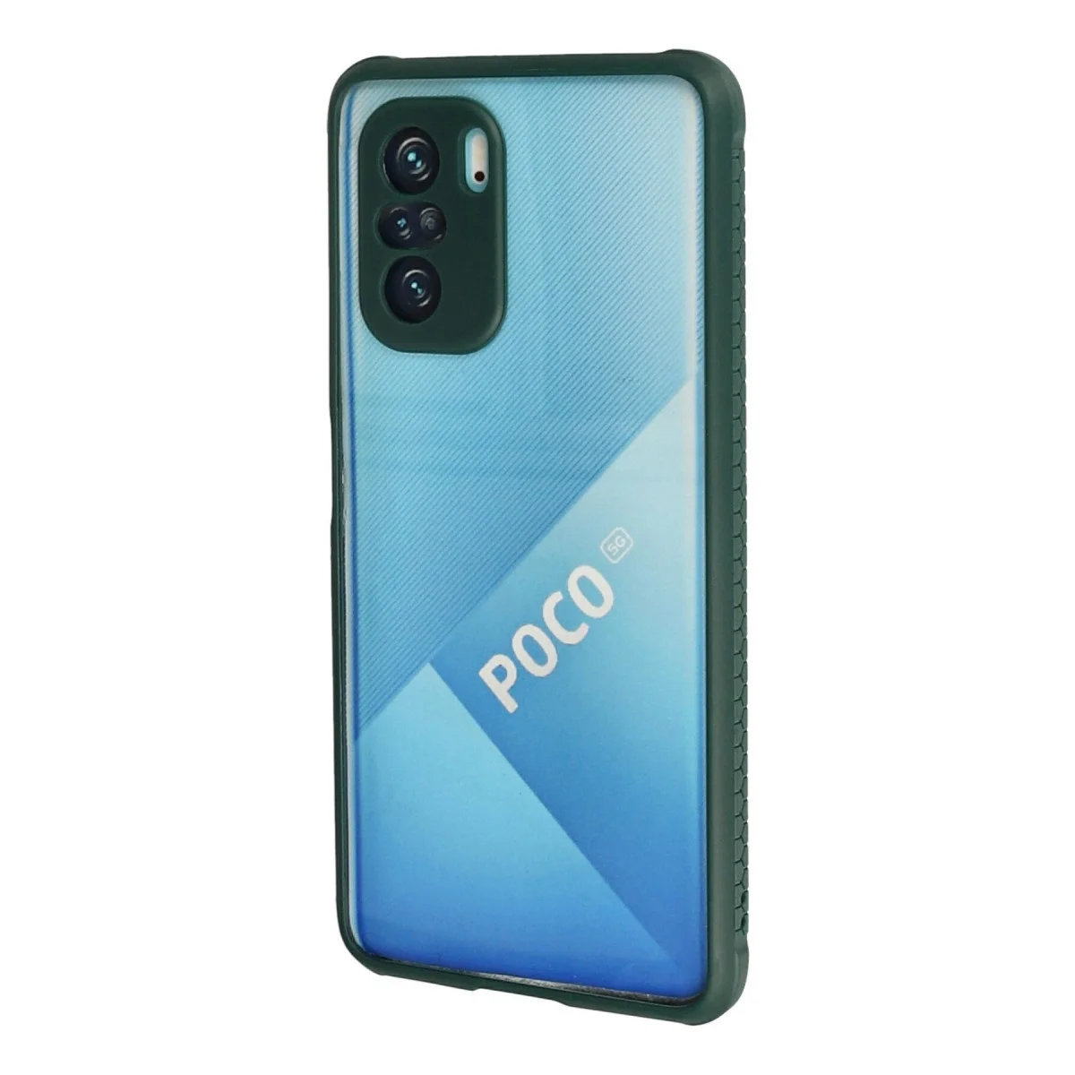 Xiaomi Poco F3 Kılıf Miami Şeffaf Silikon - Koyu Yeşil görsel 3