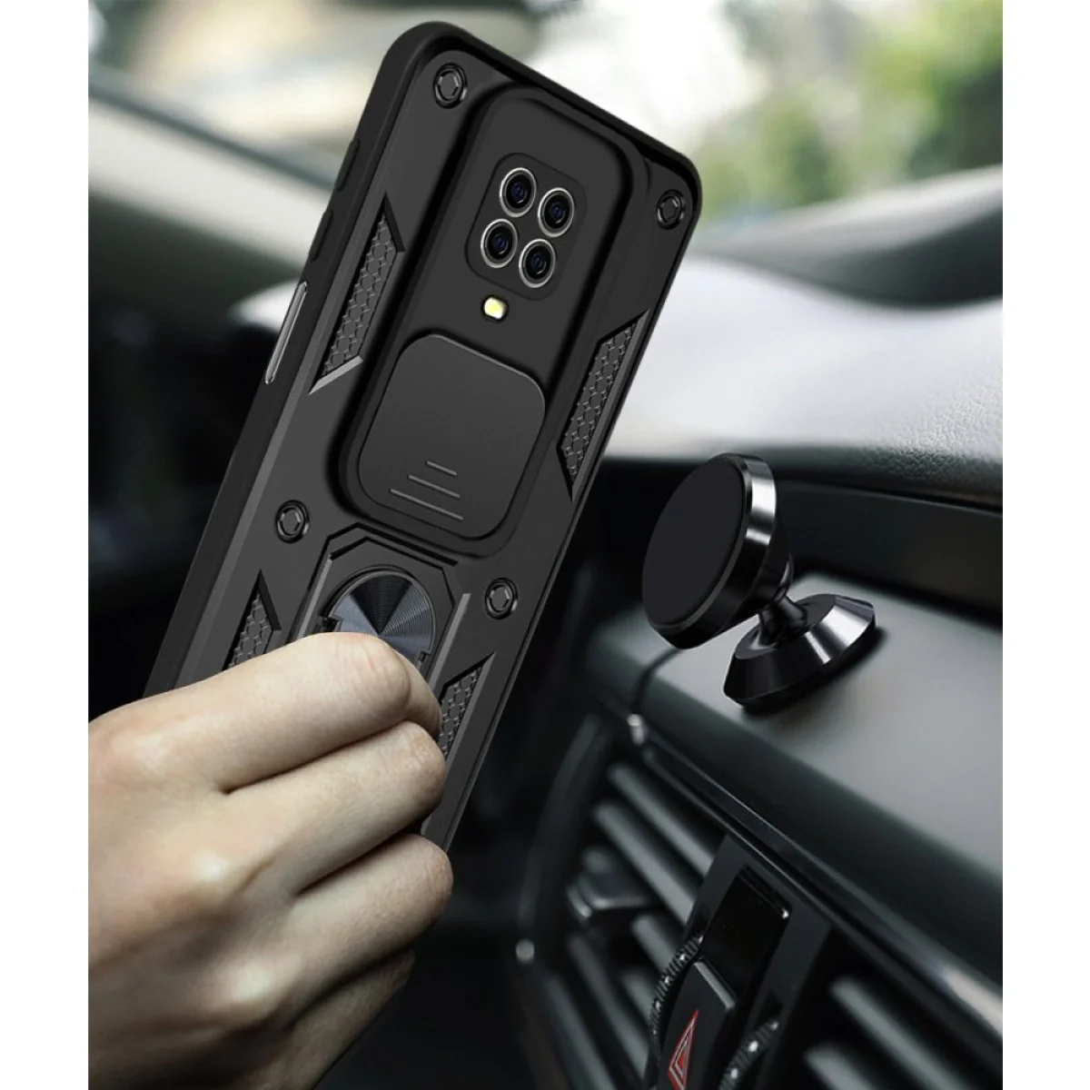 Xiao Red Note 9 Pro Kılıf Pars Lens Yüzüklü Silikon - Yeşil görsel 3