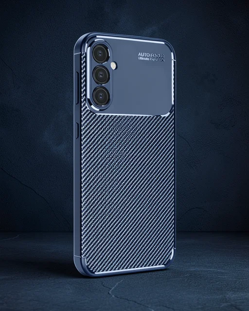 Samsung Galaxy A26 Kılıf Auto Focus Karbon Kapak - Lacivert