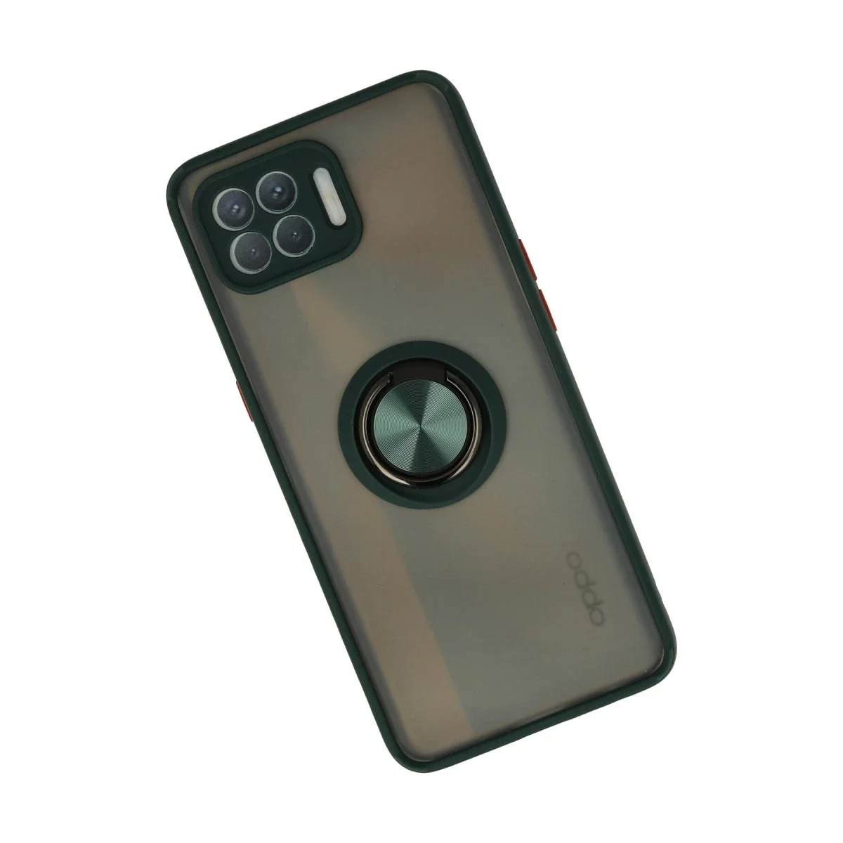 Oppo Reno 4 Lite Kılıf Montreal Yüzüklü Silikon Kapak - Yeşil görsel 2