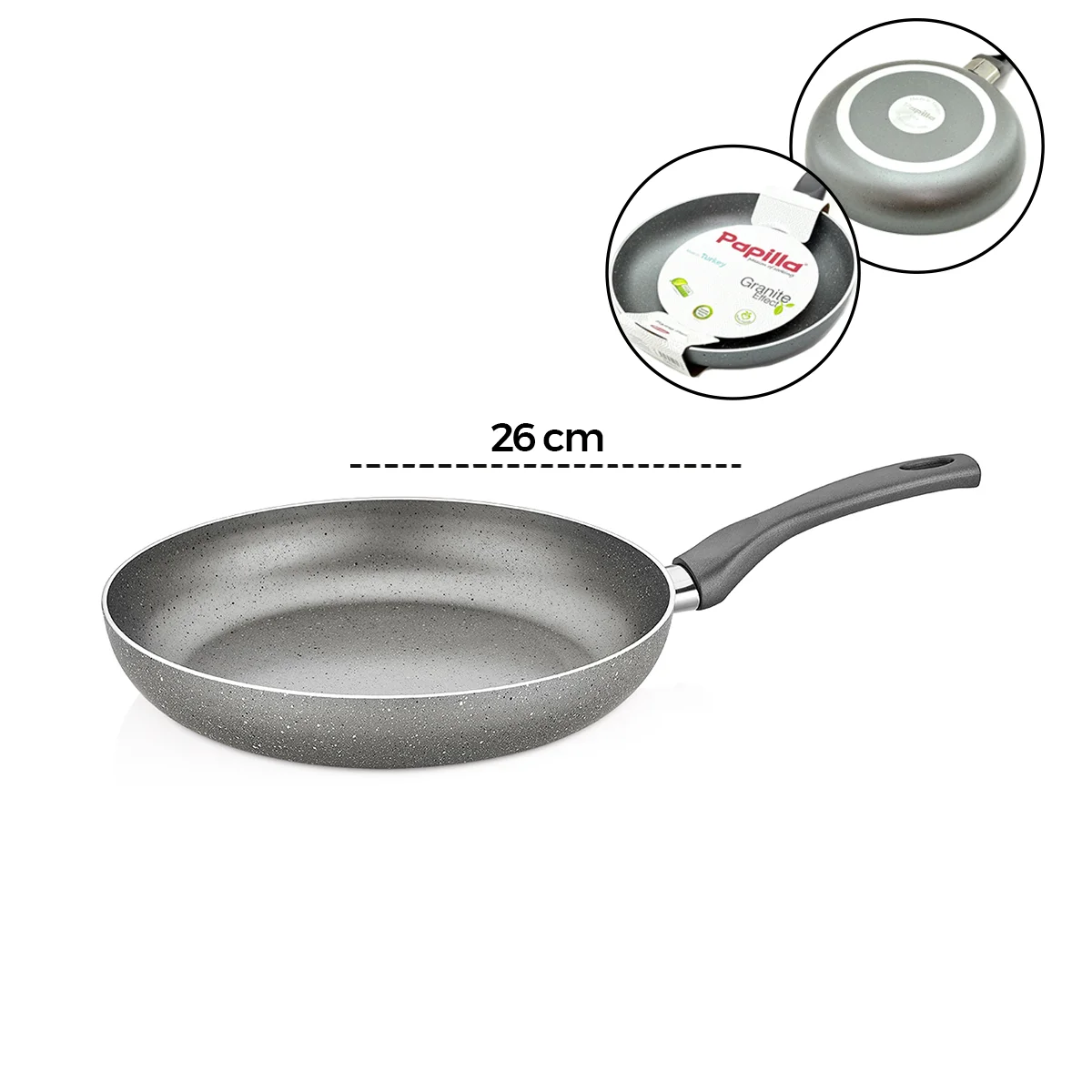 Granit Tava 26 cm Tek Saplı görsel 2