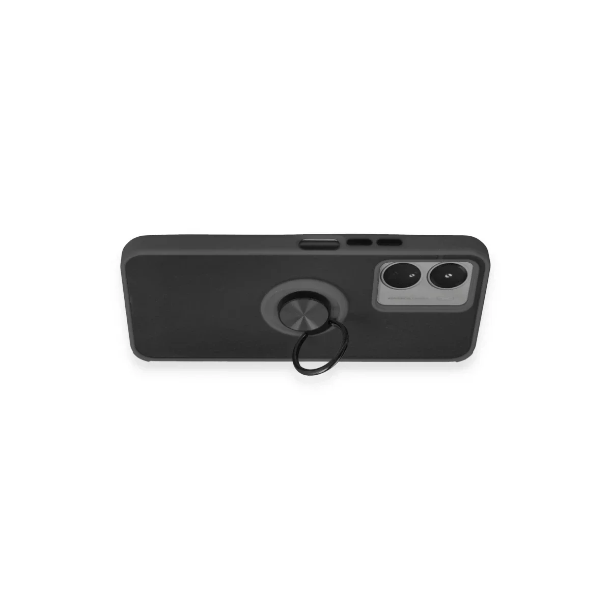 Vivo Y16 Kılıf Montreal Yüzüklü Silikon Kapak - Siyah görsel 3