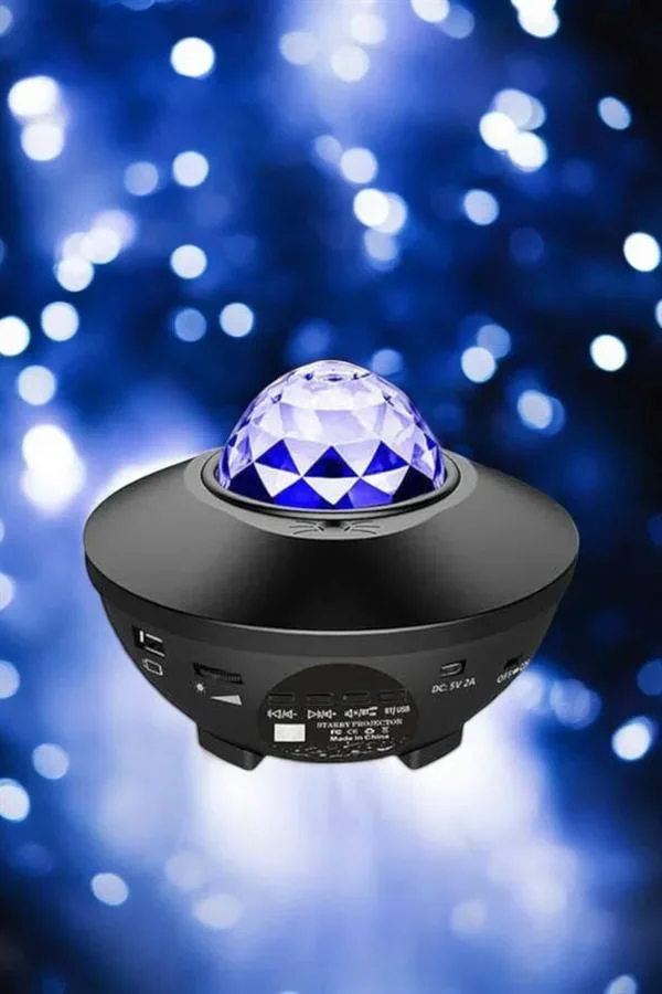 Projektör Yıldız Gece Lambası Disko Topu Bluetooth Bağlantılı Taşınabilir Şarjlı görsel 5