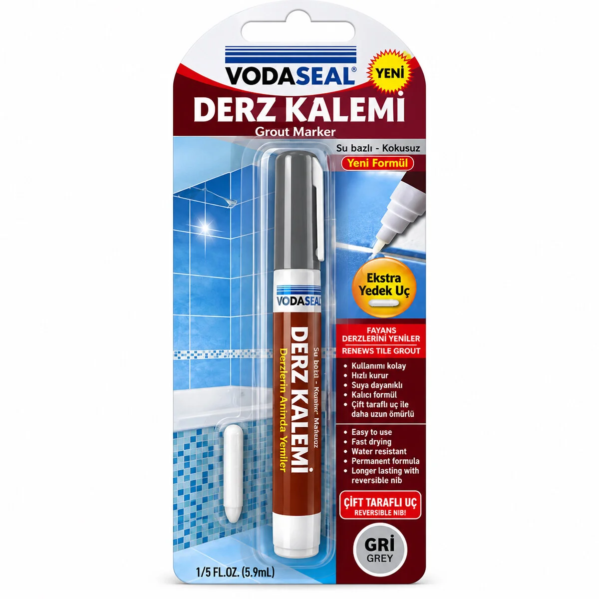 10 Adet Gri Derz Kalemi Su Bazlı - Kokusuz Yedek Uç
