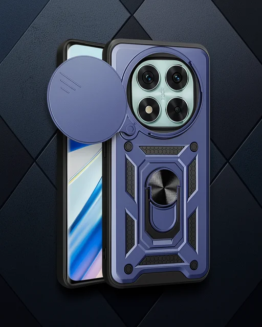 Xiaomi Redmi Note 14 Pro 5g Kılıf Pars Lens Yüzüklü Silikon - Lacivert