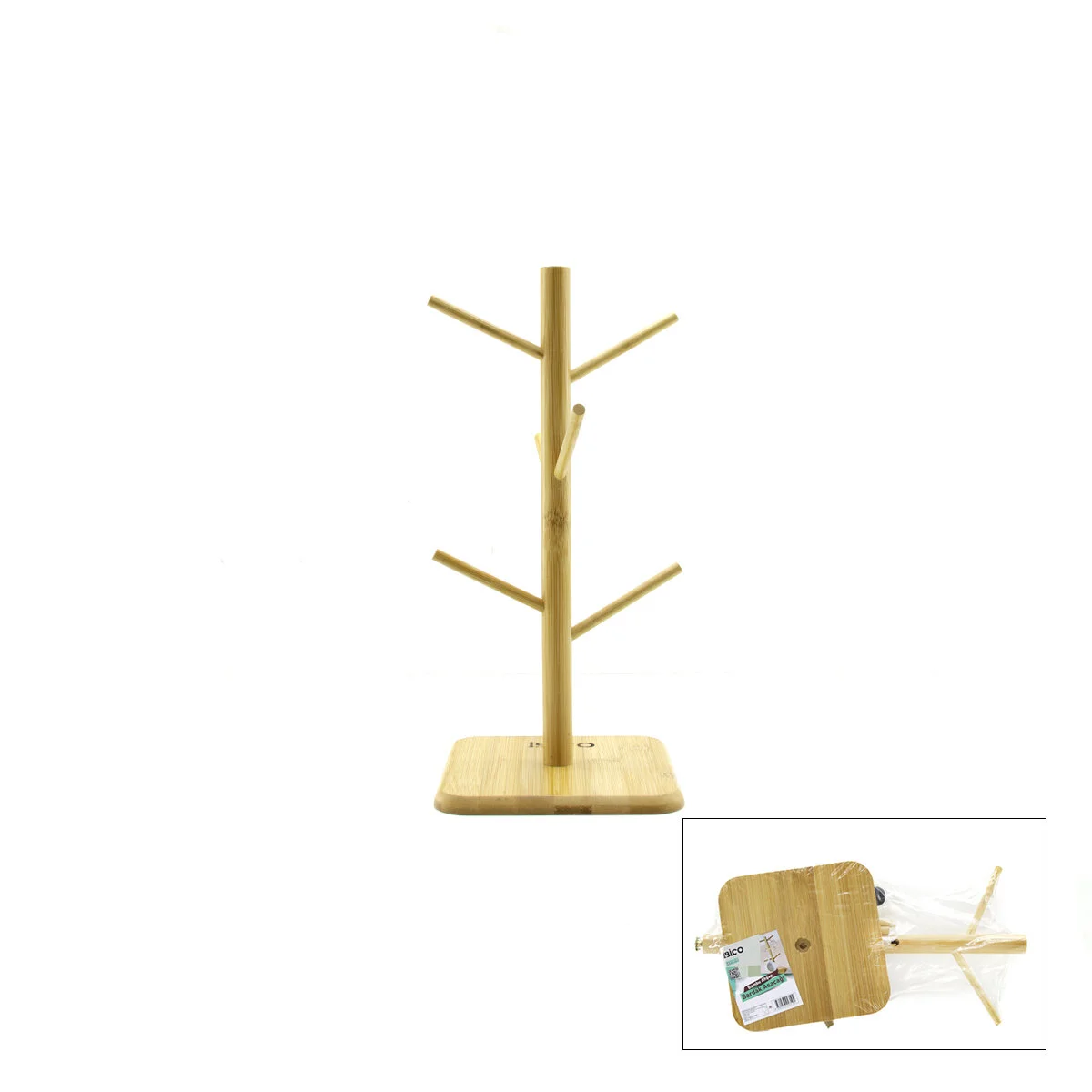x Altlık =yuvarlak - Kare Bardak - Fincan Asacak Bambu - Ahşap 35CM görsel 4