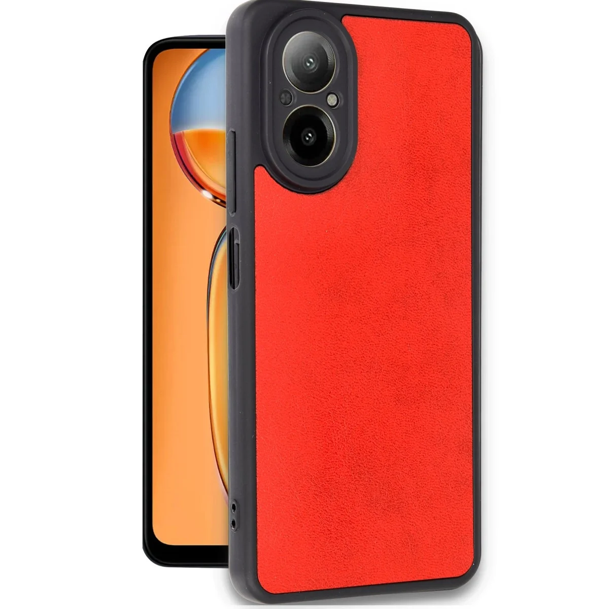 Realme 12 Lite Kılıf Aras Deri Kapak - Kırmızı görsel 2