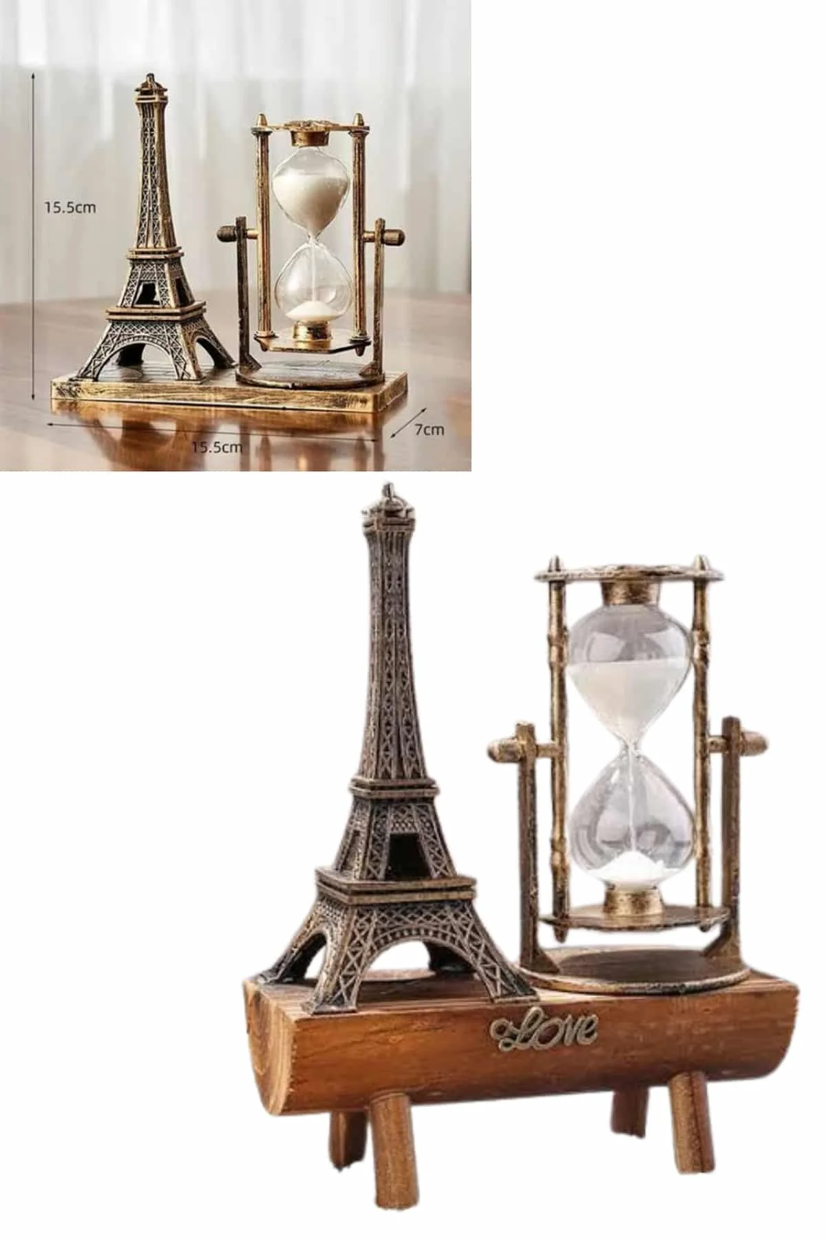 Paris Eyfel Kulesi Hediyelik Eyfel Retro Kum Saati Dekoratif Eşya Yeni Nesil görsel 4