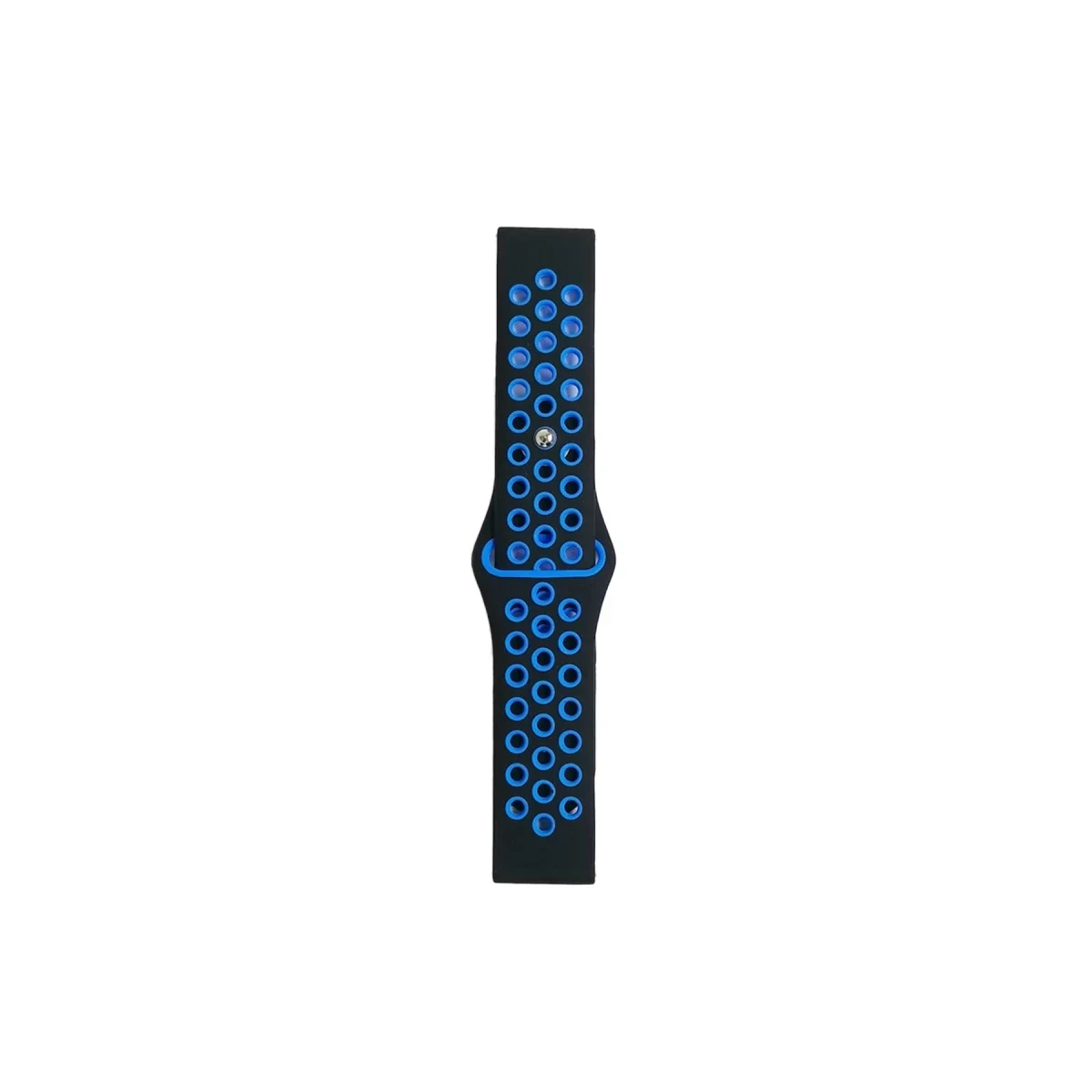 Watch 22mm Spor Delikli Kordon - Siyah-Mavi görsel 2