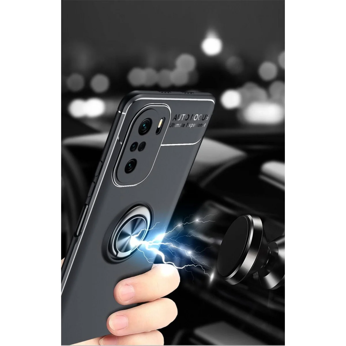 Xiaomi Poco F3 Kılıf Range Yüzüklü Silikon - Kırmızı görsel 2
