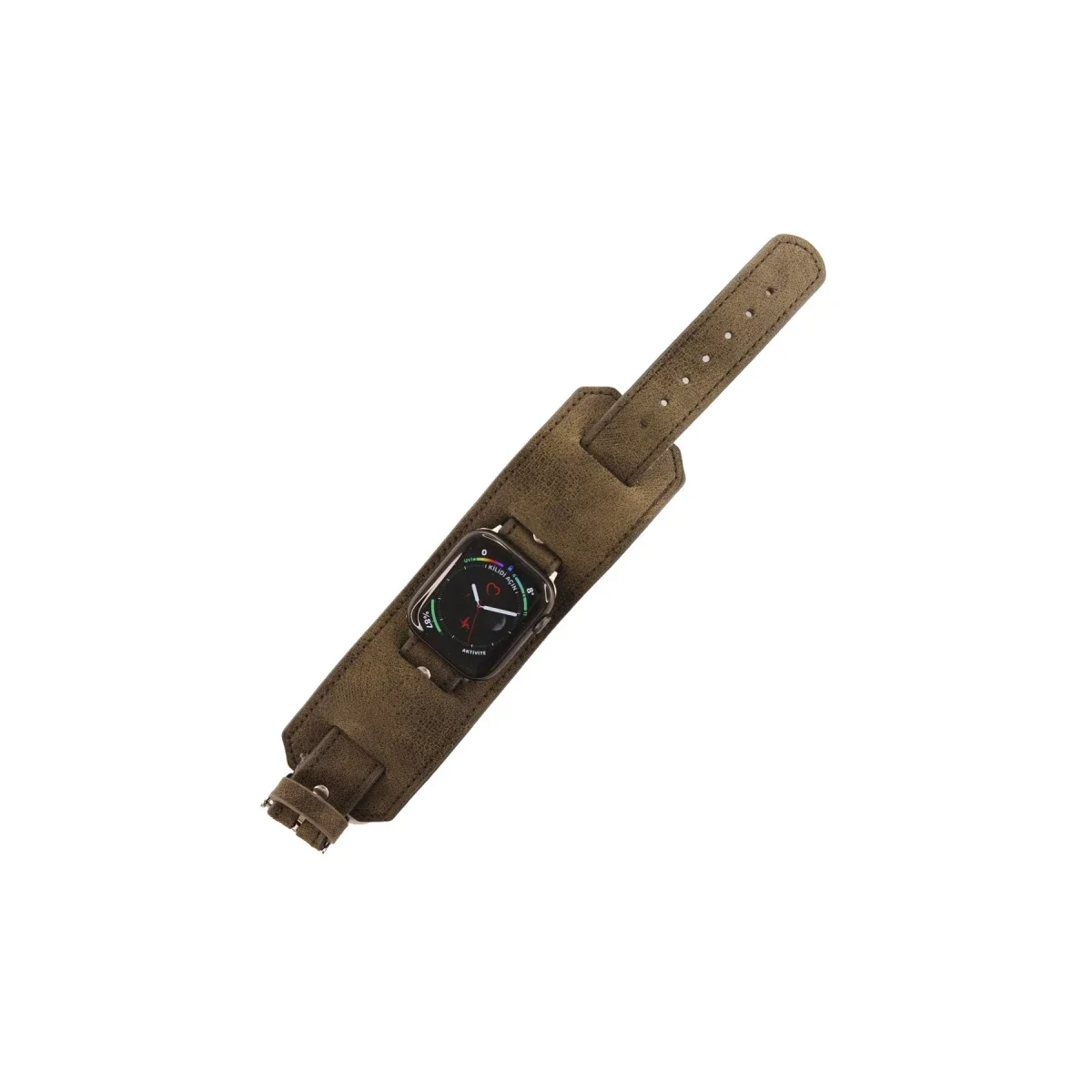 Apple Watch 42mm NL17 Deri Kordon - Kahverengi