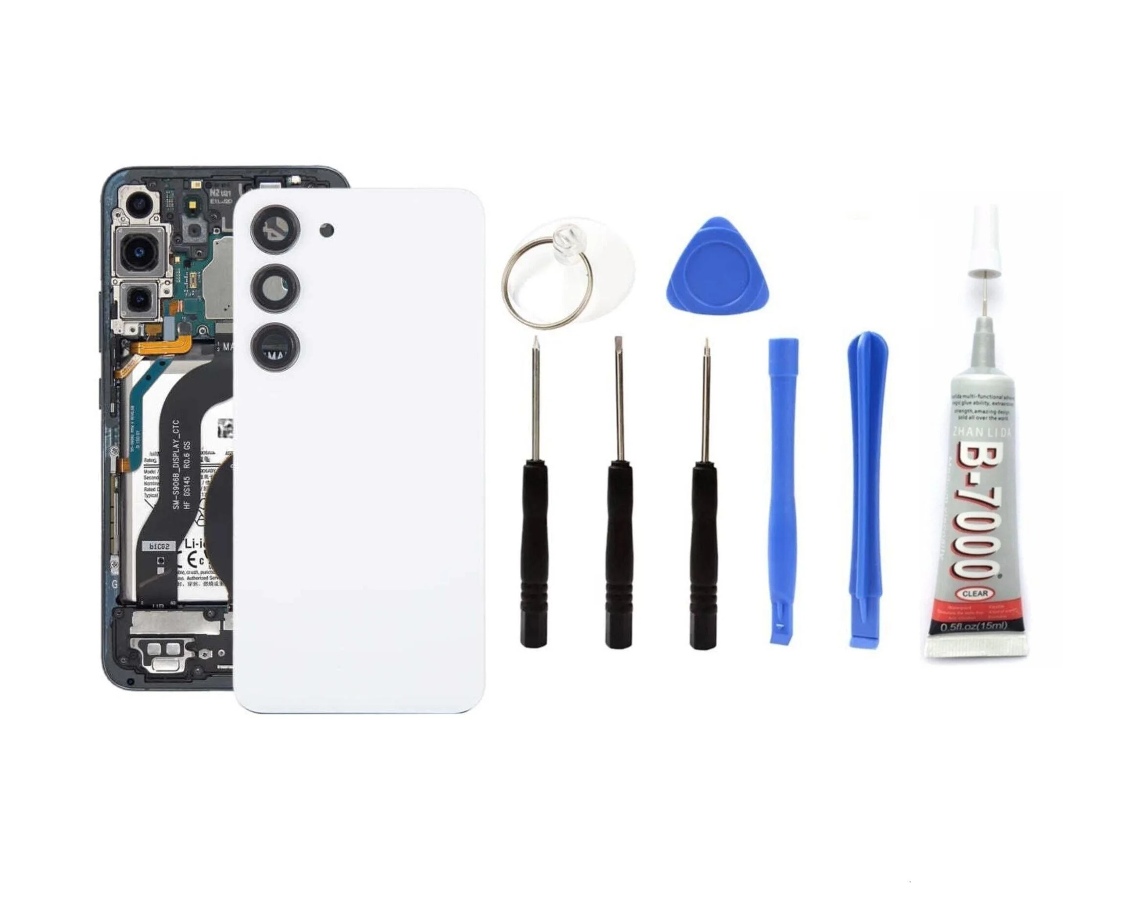 Samsung S23 Uyumlu Batarya Kapağı KAMERA LENSLİ (M görsel 3