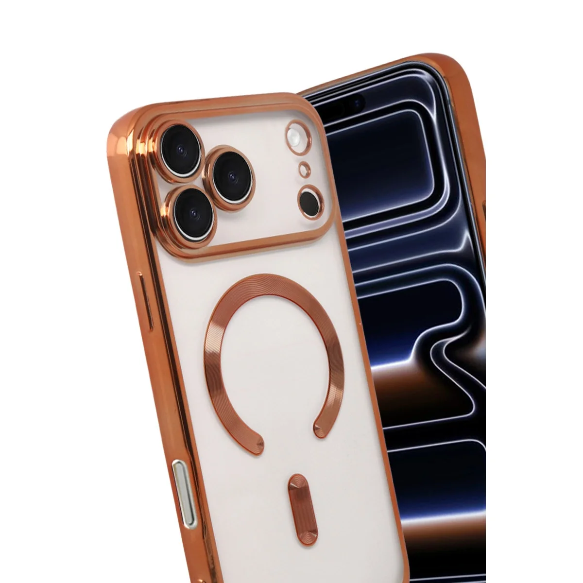 Apple İphone 17 Pro Max Kross Magneticsafe Kapak - Turuncu görsel 3