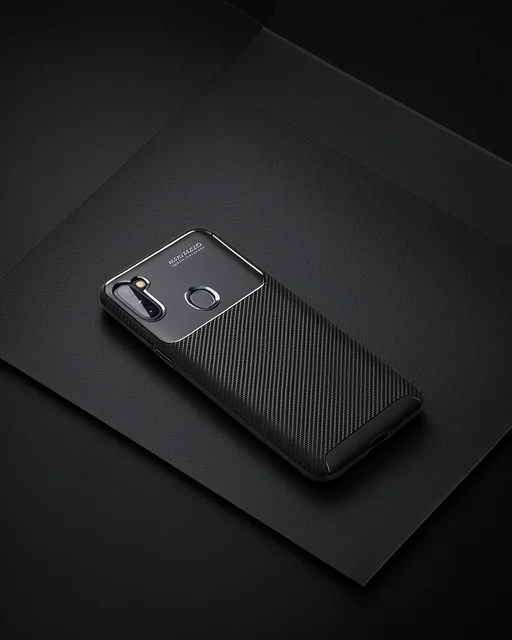 Samsung Galaxy A11 Kılıf Auto Focus Karbon Kapak - Siyah