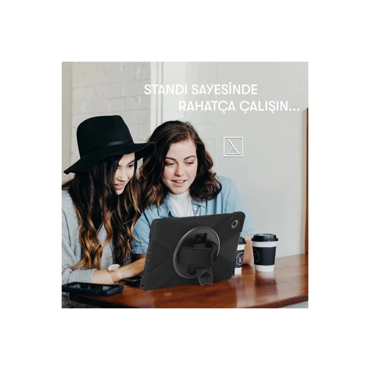 Samsung Galaxy T577 Tab Active 3 Kılıf Amazing Tablet Kapak - Siyah görsel 5