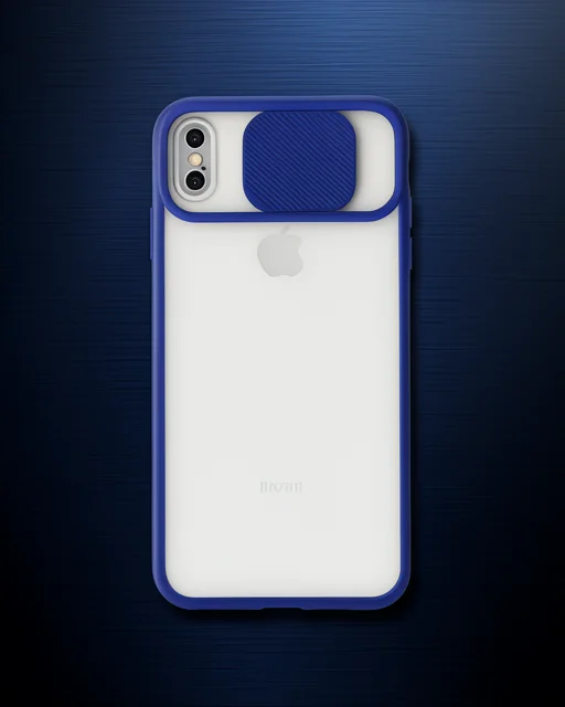 Apple İphone Xs Max Kılıf Palm Buzlu Kamera Sürgülü Silikon - Lacivert