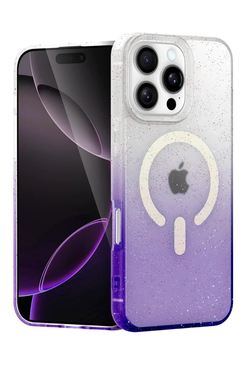 Apple iPhone 16 Pro Max Pummel Shiny Magsafe Kapak - Mor