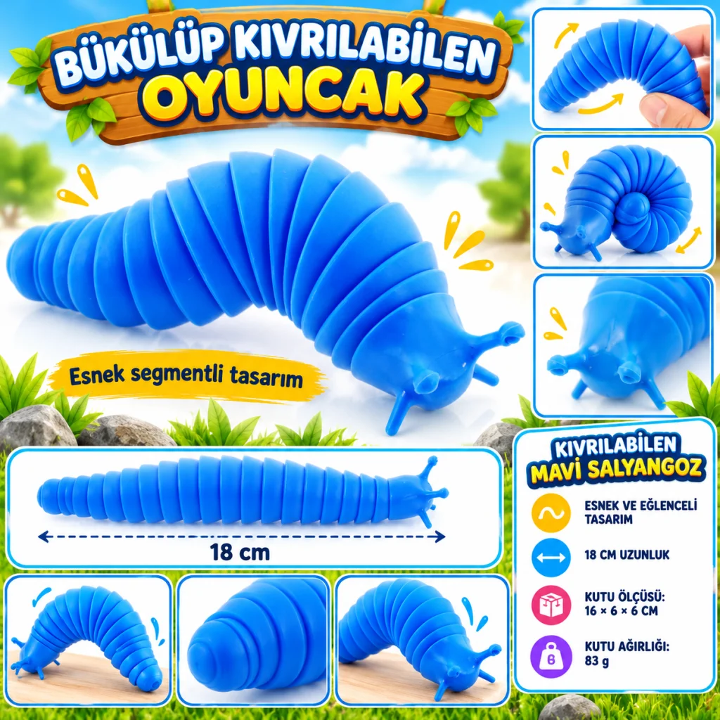Kıvrılabilen Plastik Mavi Salyangoz