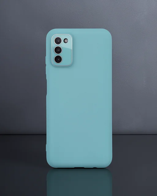 Samsung Galaxy A03s Kılıf Lansman Glass Kapak - Turkuaz