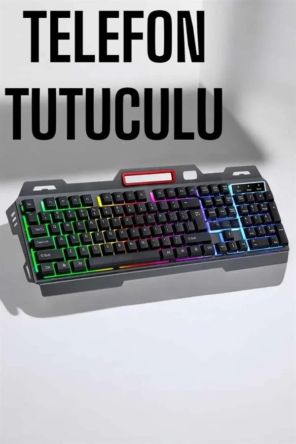 Led Işıklı Oyuncu Klavye Usb Girişli RGB Işıklı Q Klavye Mouse Hediyeli görsel 5