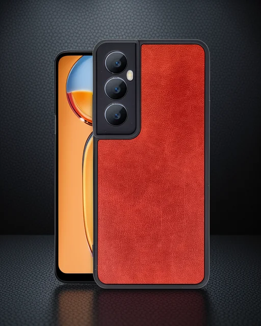 Realme C65 Kılıf Aras Deri Kapak - Kırmızı