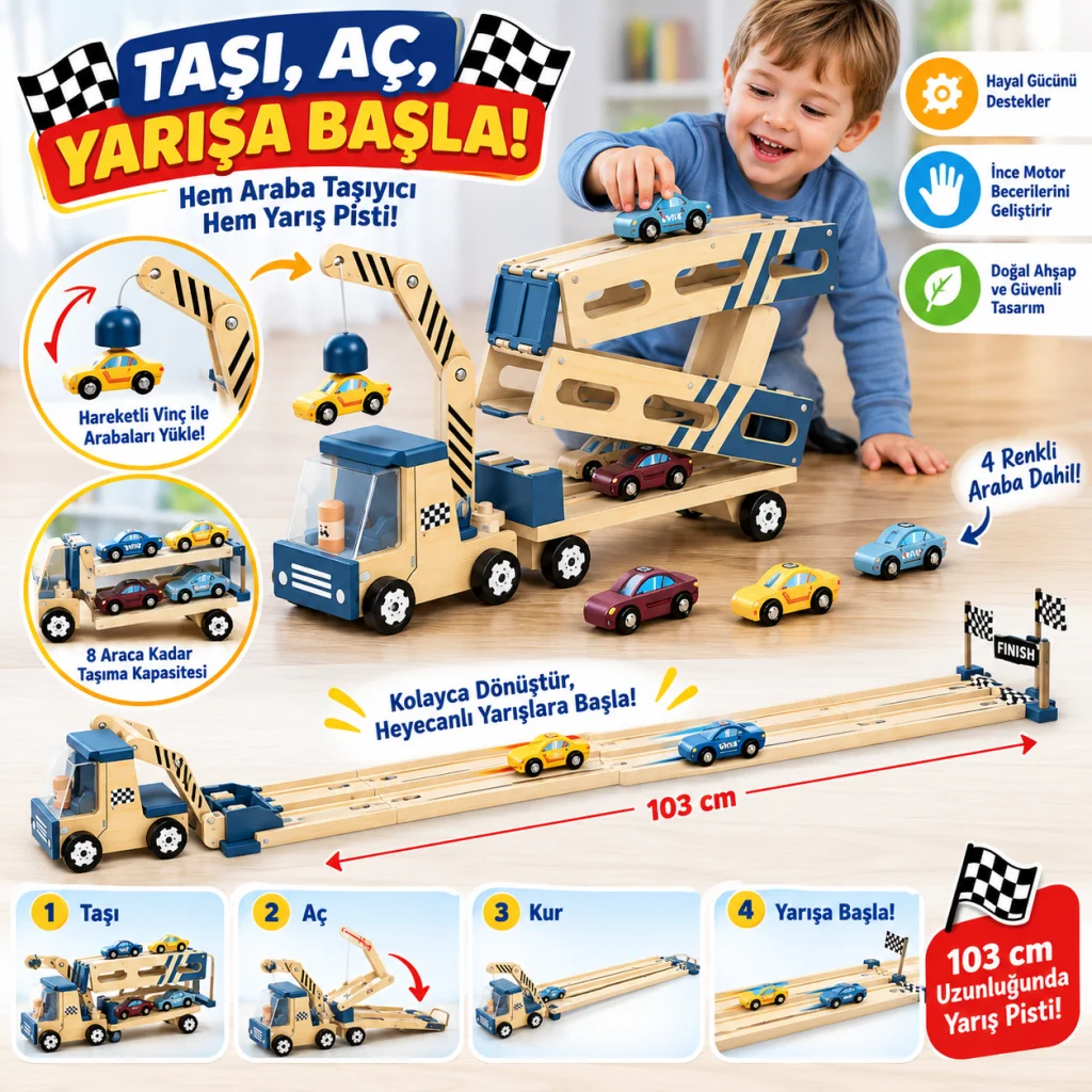 Ahşap Yarış Araba Taşıyıcı adet fiyatıdır görsel 2