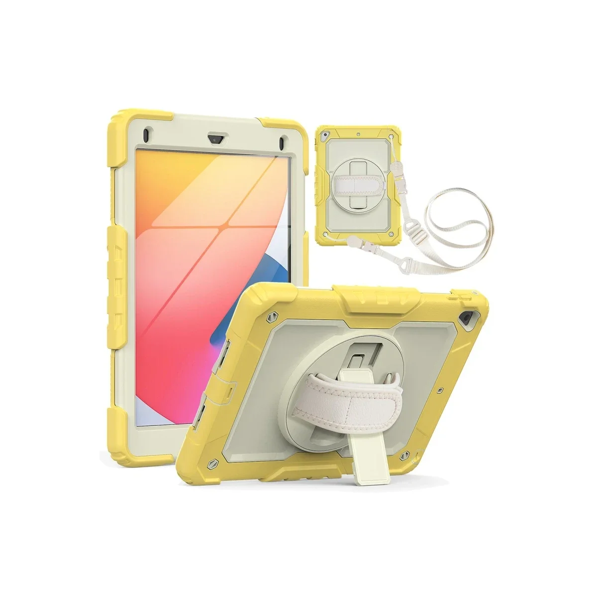 Apple iPad 5 Air 9.7 Kılıf Strap New Tablet Kapak - Sarı