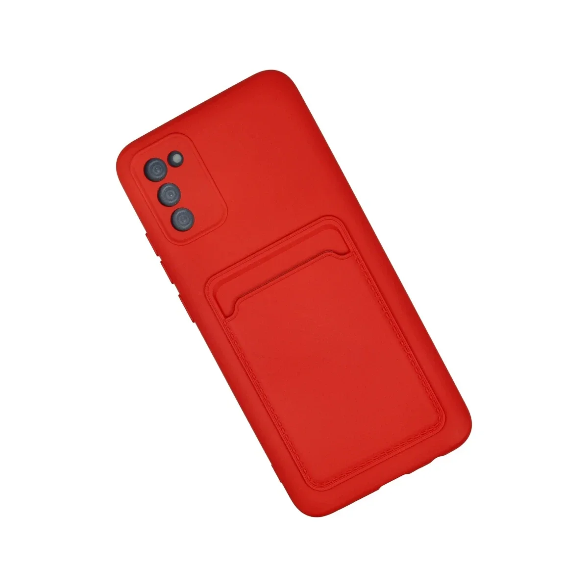 Samsung Galaxy A02S Kılıf Kelvin Kartvizitli Silikon - Kırmızı görsel 2