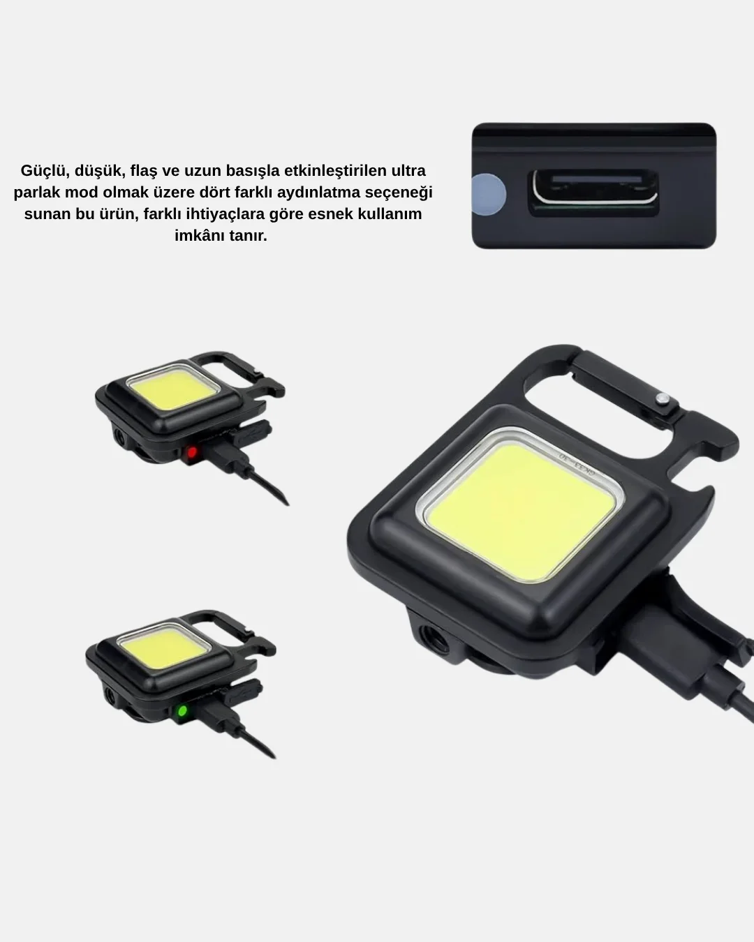 USB Type-C Şarjlı ni Fener – Manyetik, Katlanabilir ve Şişe Açacaklı Tasarım Yeni Nesil görsel 3