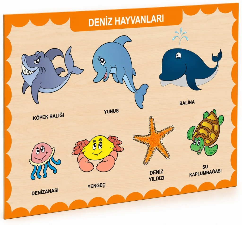 3212 Ahşap Deniz Hayvanları Bul-tak