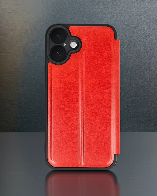 Apple İphone 16 Plus Kılıf Flip Cover - Kırmızı