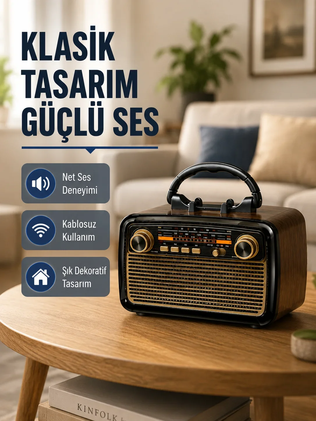 Ahşap Dokulu Bluetooth Müzik Kutusu – Vintage LED Tasarımıyla Modern Ses Deneyi