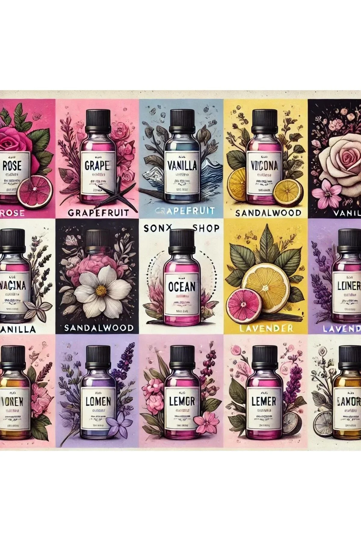 Favori 10'lu Set Esansiyel Uçucu Yağ Buhurdanlık Hava Nemlendirici Aroma Difüzörü Kokusu Esans görsel 2