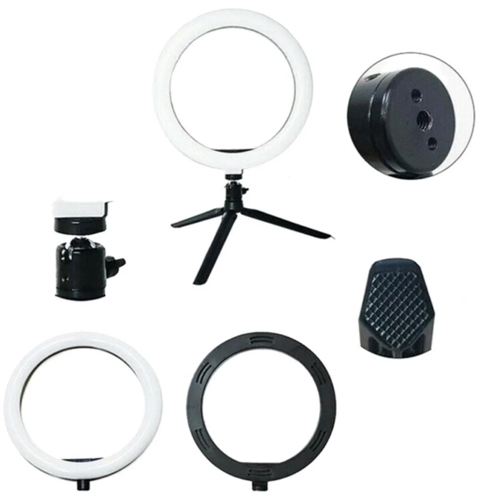 8inç 20cm Youtube Instagram Tiktok Selfie Stüdyo Video Fotoğraf Ring Light Tripod Led Halk görsel 5