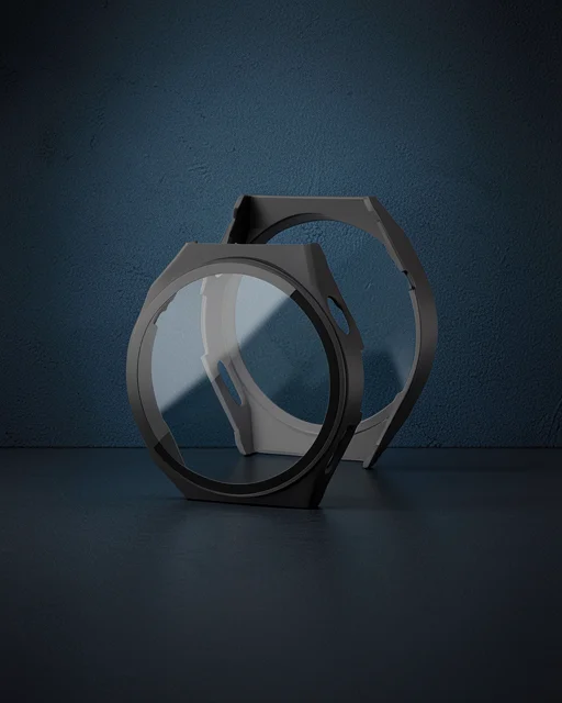 Huawei Watch Gt3 Pro 46mm Dota Camlı Kasa Ekran Koruyucu - Siyah