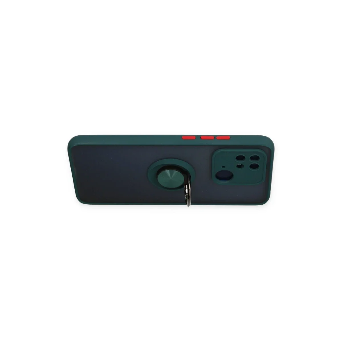 Xiaomi Redmi 10C Kılıf Montreal Yüzüklü Silikon Kapak - Yeşil görsel 3