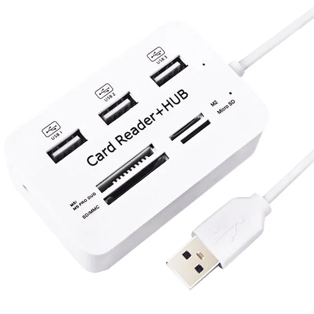 3 Port 2.0 Usb Çoklayıcı Hub + 4 Slot Kart Okuyucu PM-6052 görsel 4