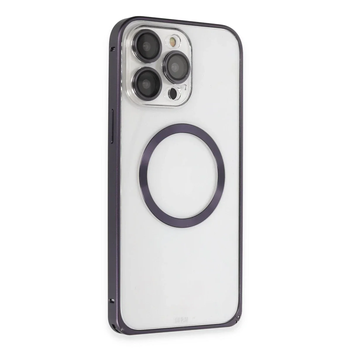 Joko Apple iPhone 14 Pro Kılıf Metal Bumper Magneticsafe Kapak - Derin Mor