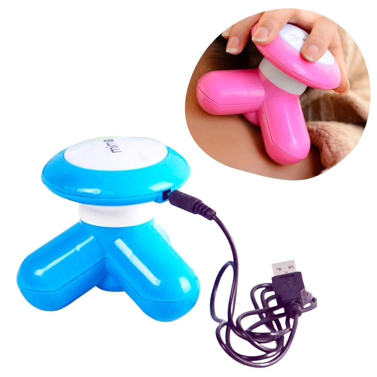 3 Başlıklı Titreşimli USB Şarjlı ni El Masaj Aleti
