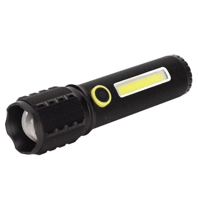 JF-72 Power Led, COB Led Zoomlu Flash Özellikli Şarjlı Metal Kasa Profesyonel El Feneri görsel 4