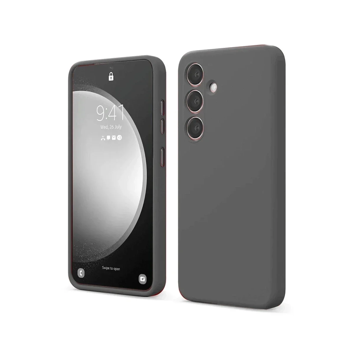 Samsung Galaxy S24 FE Kılıf First Silikon - Gri görsel 2