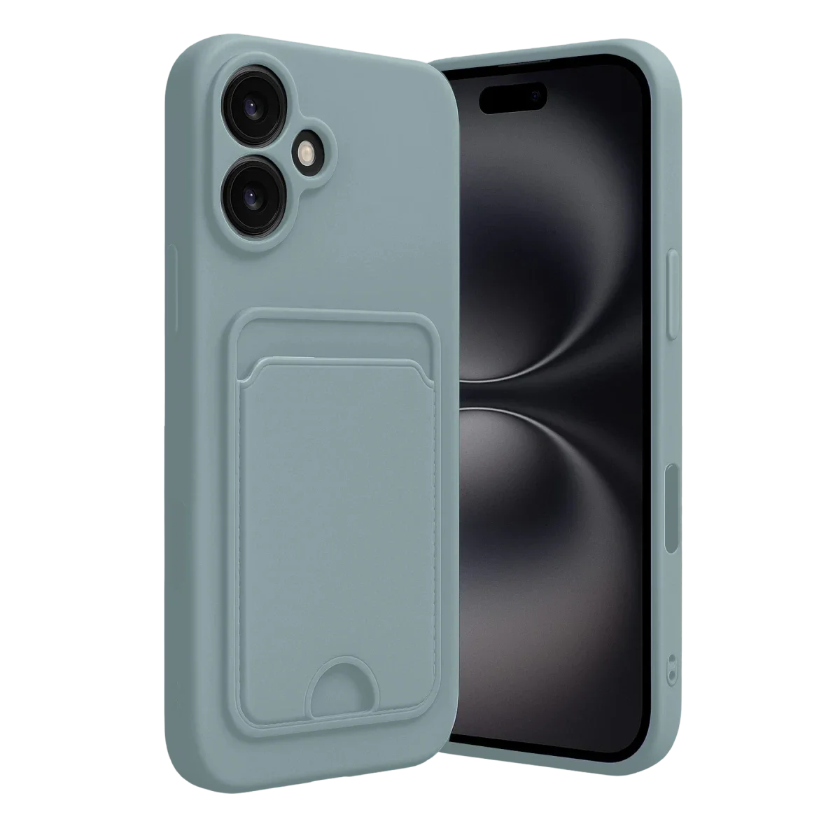 Apple iPhone 16 Kılıf Kelvin Kartvizitli Silikon - Açık Yeşil