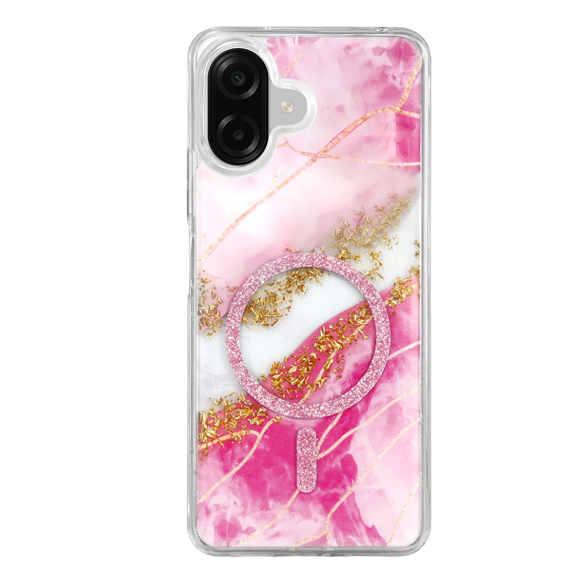 Onegif Samsung Galaxy A07 4G Lotus Simli Magsafe Kapak - Pembe görsel 3