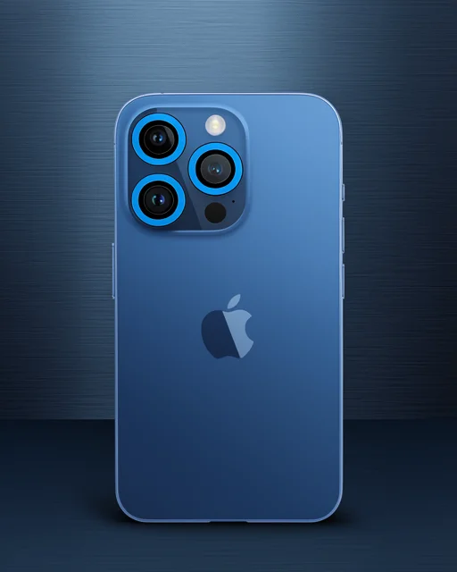 Apple İphone 12 Pro Max Neon Fosforlu Kamera Lens - Mavi