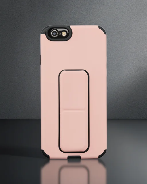 Apple İphone 6 Kılıf Mega Standlı Silikon - Pudra