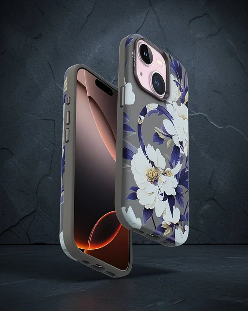 Onegif Apple İphone 15 Plus Flower Series Magsafe Kapak - Gri