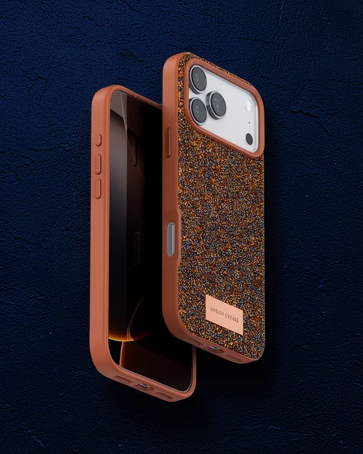 Onegif Apple İphone 17 Pro Bright Simli Kapak - Turuncu