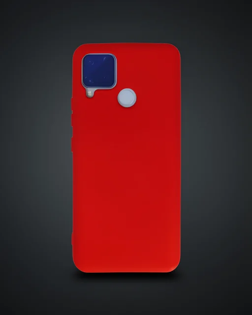 Realme C15 Kılıf Nano İçi Kadife Silikon - Kırmızı