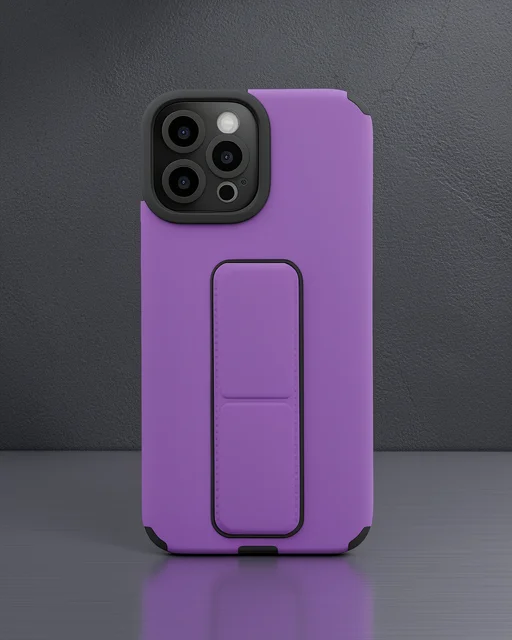 Apple İphone 12 Pro Max Kılıf Mega Standlı Silikon - Mor