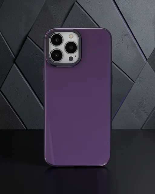 Apple İphone 13 Pro Max Kılıf Anka Pc Sert Metal Kapak - Mor